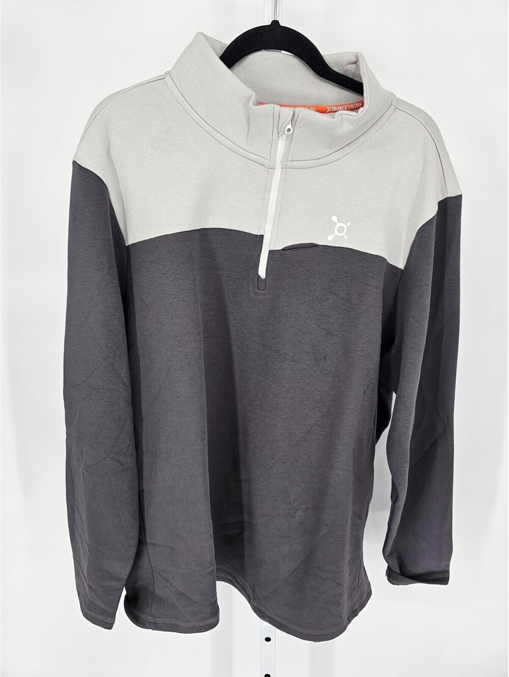 Orange Theory Mens Sz XXL Pullover 1/4 Zip Sweatshirt Gray Athletic performance